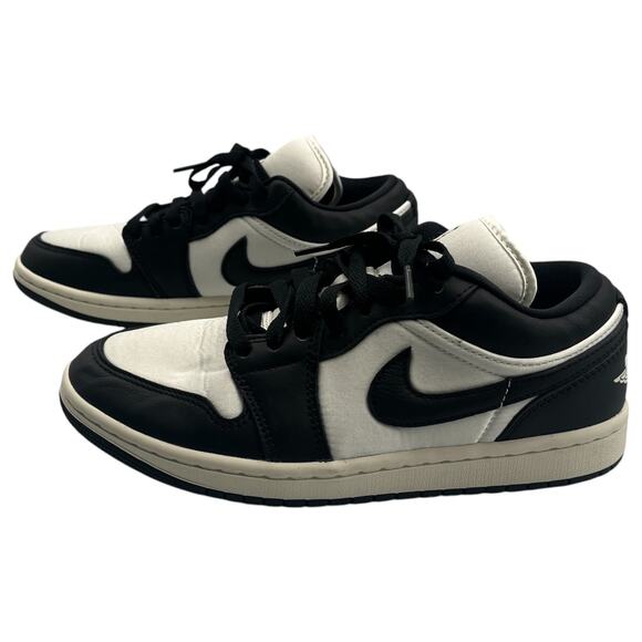 Nike Womens Air Jordan 1 Low SE Vintage Panda Sneakers Shoes Black White Size 7 - Picture 5 of 8
